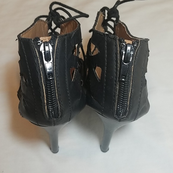 Black High Heels Faux Leather 7.5 - Picture 3 of 4